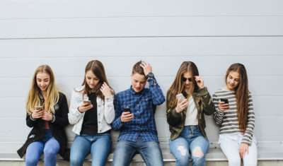 teenagers on phones
